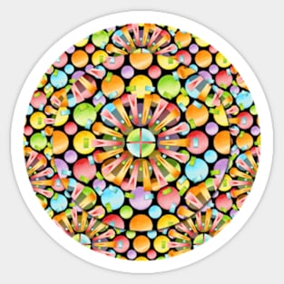 Rainbow Polka Dots Mandala Sticker